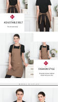 Delantal De Cocina De Lona Para Hombres Y Mujeres Con Bolsillo Adecuado Para Chef Grill Restaurante Barra Tiendas De Belleza Uniforme De Estudios De Uñas - details 4