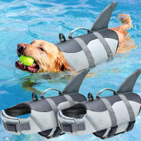 Chaleco De Seguridad Para Perros Shark Con Alta Flotabilidad Ropa De Natación Para Pequeños Perros Asa Para Medianos Y Grandes Perros Para Surfeo - details 1