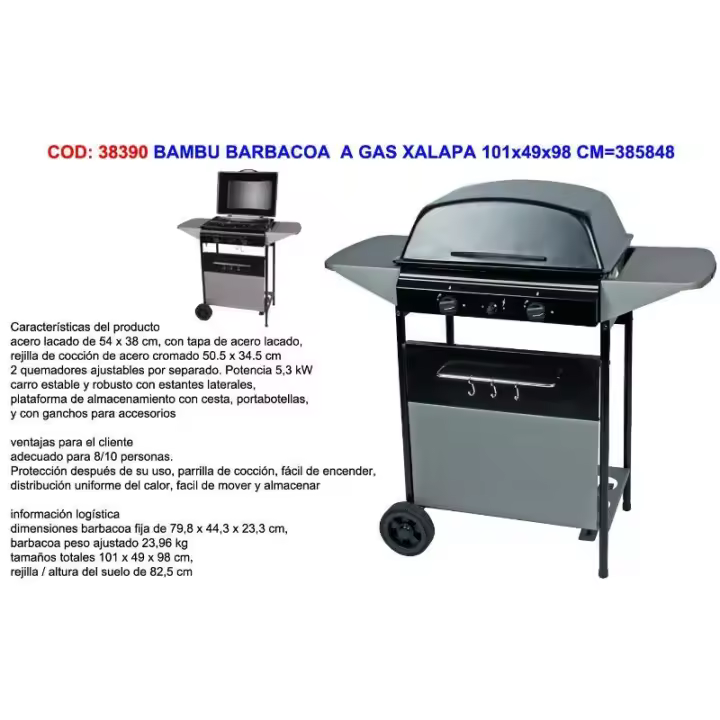 Bambu barbacoa a gas xalapa 101x49x98 cm 385848 - 1