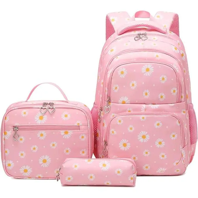 Escolar Adolescente Bolsas Escolares Mochilas Infantiles Niñas Niños Set de 3 piezas Mochila Bolsa de Almuerzo + Estuche para - 1