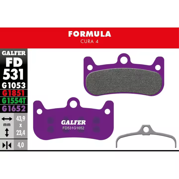 PASTILLAS FRENO GALFER DISCO E-BIKE BRAKE PAD FORMULA CURA 4 - 1
