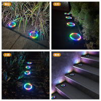 Nueva lámpara solar de tortuga enterrada en el césped del jardín, luz indicadora de carretera colorida de color azul - details 3