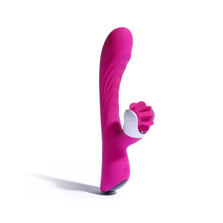 Platanomelón - Vibrador Conejito con 10 Lenguas Giratorias, 6 Velocidades y 9 Modos de Vibración, Sumergible y Recargable - Lyo Fucsia - 1