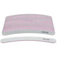 10pcs Archivo De Uñas Curvadas Para Manicura Grey Sandpaper 100/180 Polímero Bloque De Pulido Lavable Herramienta De Cuidado De Uñas - details 7
