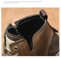 Botas De Cuero Retro Para Hombre Con Suela Gruesa Y Resistentes Al Desgaste Zíper Lateral Alta Comodidad Casual Botines De Otoño Y Primavera - details 7