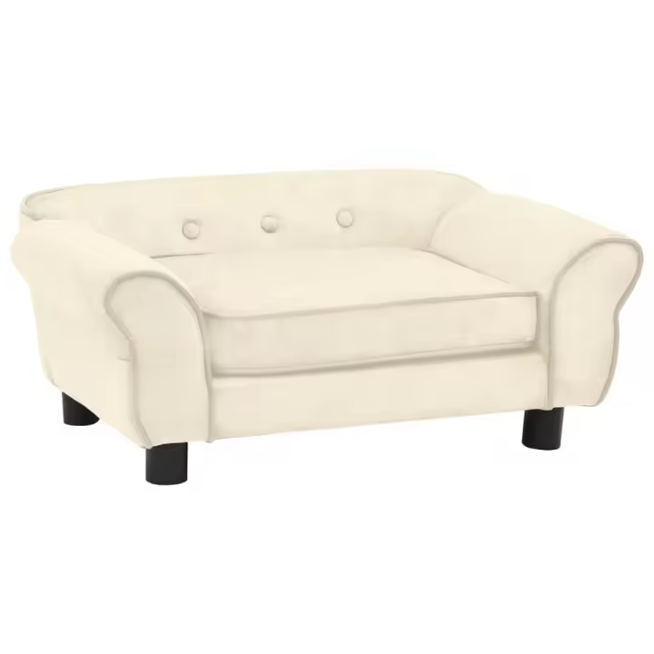 vidaXL Sofá para perros felpa color crema 72x45x30 cm - 1