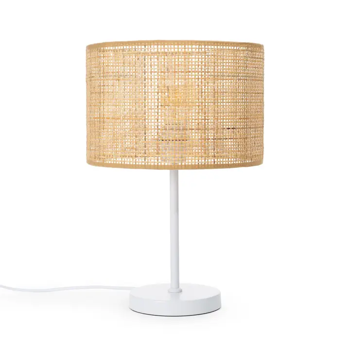 Ledkia Lámpara de Mesa de Ratán y Metal Baracoa ILUZZIA Diseño Único y Elegante - 1