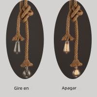 Lámpara Colgante Vintage Edison E27 De Hilo De Lino Retro Estilo Americano Iluminación Creativa Para Decoración De Loft Y Hogar - details 5