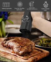 Juego De Molinillos Eléctricos De Pimienta Y Sal Con Base LED Regulable Recargable Herramienta De Cocina Ecológica Plástico - details 1