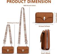 Bolso pequeño para teléfono móvil de piel sintética para mujer, minibolso cruzado con ranuras para tarjetas y correa de hombro ajustable. - details 0