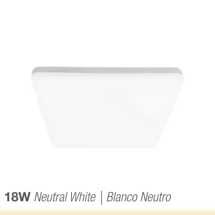 Plafón LED Cuadrado Ajustable 17x17cm 18W 1620lm 220V - Salón, Living, Cuarto, Cocina - Marca DEMASLED - 1