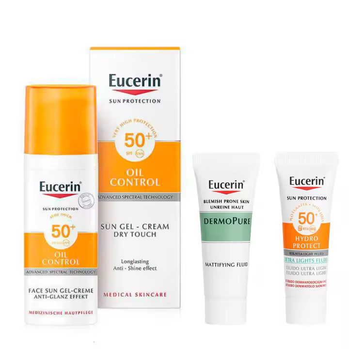 Eucerin Solar Spf50 Gel-Creme Rostro 50 ml + Regalo Fluido Matificante Dermopure 5 ml y Solar Hydro Protect 5 ml - 1