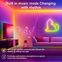 Luces De Neón RGB 5V Tira Flexible Impermeable De 1M 2M 3M 5M Con Control Remoto Bluetooth Para Decoración De Hogar - details 3