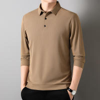 Camisa Polo De Manga Larga Para Hombre Estilo Casual Transpirable Y Cómoda Para El Verano Tejido De Gasa Sólido De Algodón Blends - details 18