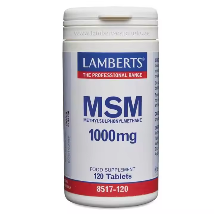 Lamberts MSM 1000mg 120 Tabs - Reduce Inflamación y Alivia Dolor de Articulaciones - 1