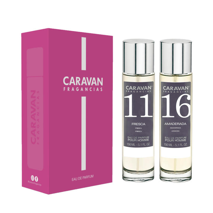 Caravan Perfume de Hombre - Pack de 2 Perfumes Diferentes de 150 ml, Caja de Regalo, 300 ml en Total, Varias — oferta en Miravia