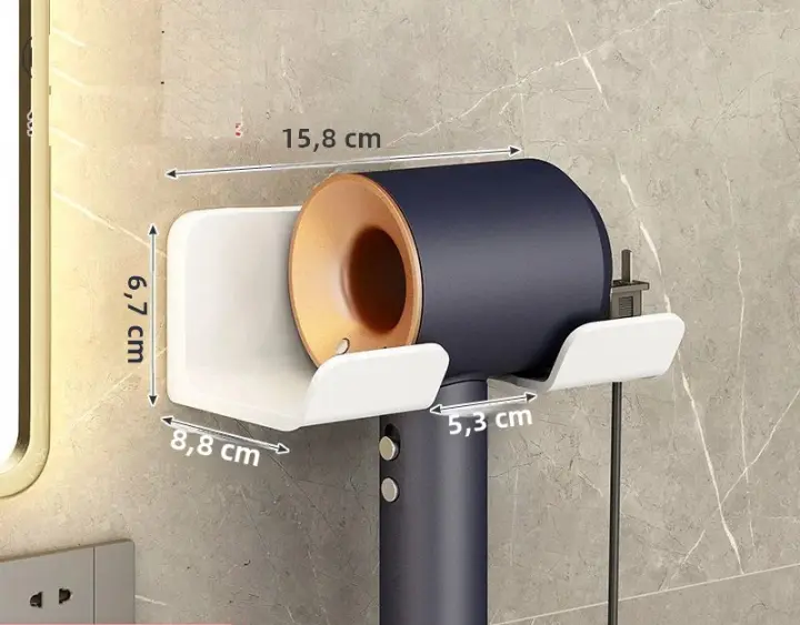 Soporte De Secador De Pelo Para Pared Organizador De Baño Estante Para Secador Y Linterna De Pelo Accesorio De Baño - 1