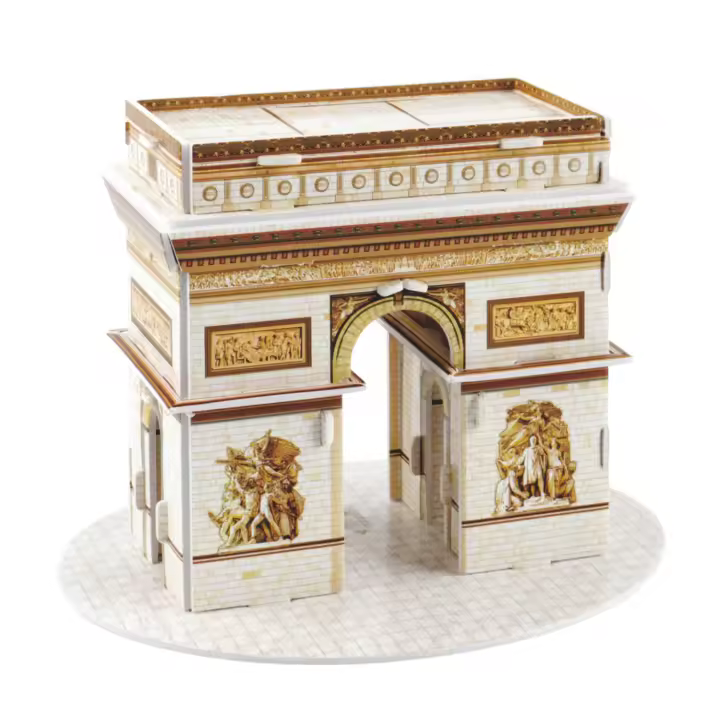 DAM. Puzle 3D de cartón del Arco de Triunfo situado en París. 18 piezas. 16x12x11cm. - 1