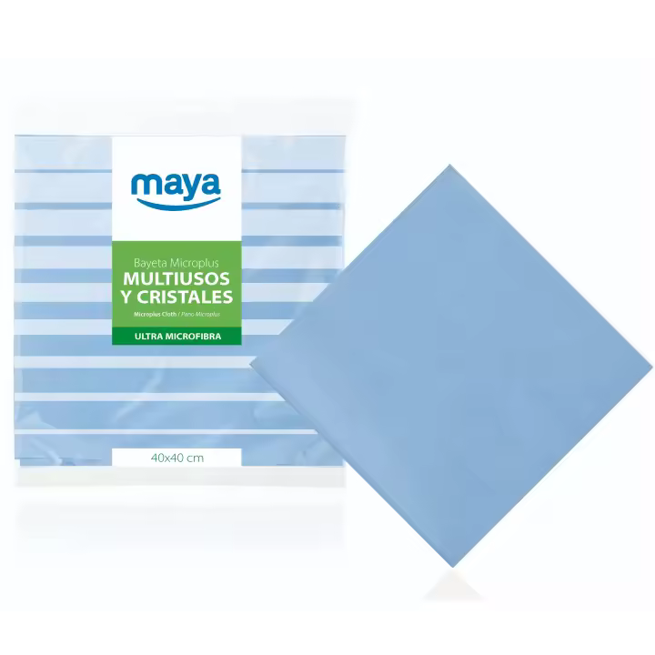Maya | Pack 1Ud Bayeta Multiusos Microplus 40x40 cm Azul | Ref 07008 - 1
