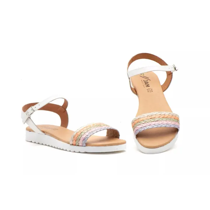 7890 XXL Blanco Hecho en España Sandalias Mujer Blanco Numeración: 42-45 sandalia señora de tallas especiales muy comoda con planta de gel ideal para el verano ,en talla especial y modernas - 1