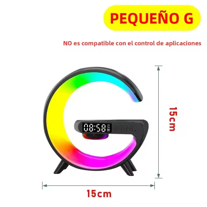 Lámpara De Escritorio Inteligente LED Con Altavoz Bluetooth Y Cargador Inalámbrico Rápido 15W Luz Nocturna RGB Para Dormitorio Y Sala De Juegos - 1