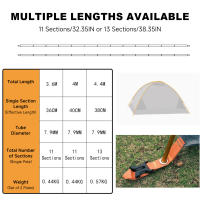 Paleras De Tenda De Camping Al Aire Libre 2-Pack Doradas De Aluminio Ligero Y Duradero Retráctiles 7.9mm Accesorio De Tenda - details 5