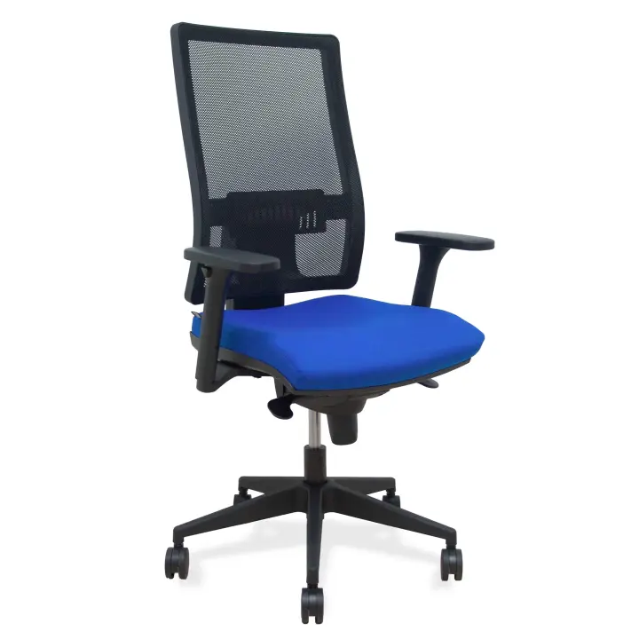 Silla Horna sincro resp. malla negro asto. bali azul brazos 3D ruedas 65mm - 1