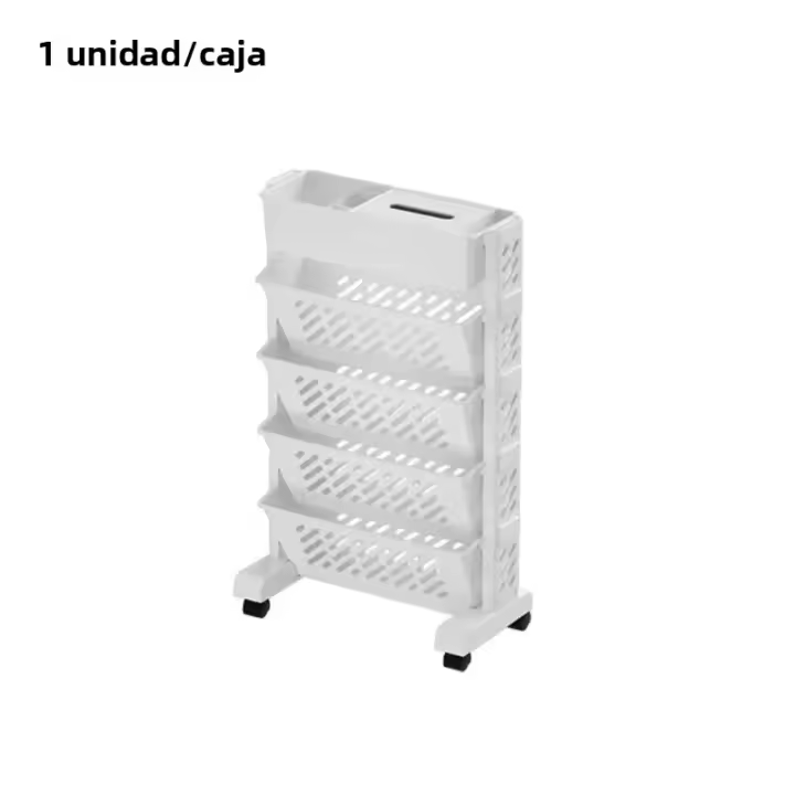 Estante De Libros Móvil De Piso Con Ruedas Gran Capacidad Multi-capa Para Estudio Estante De Almacenamiento De Ruedas Para Mesa - 1