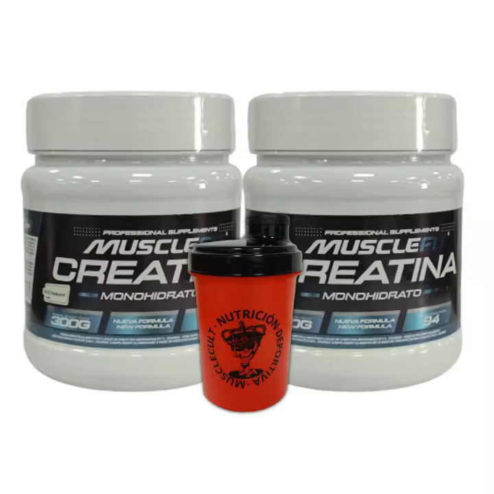 Pack 2 x Creapure Creatina Monohidrato + Shaker - MuscleFit│300g - MUSCLECULT - 1