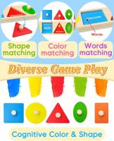 Juguete Educativo Montessori De Madera Para Bebés Tablero De Aprendizaje De Colores Y Formas Juego De Rompecabezas Para El Desarrollo Motor Fine - details 3