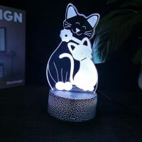 Lámpara De Noche LED 3D Ilusión De Queso Gato 16 Colores Auto Gradiente Con Interruptor Táctil Y USB Regalo Para Niños - details 13