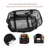 Mesh Beach Bag Waterproof Sandproof - Large Tote Pool Bag for Women Vacation Essentials Beach Accessories - details 3