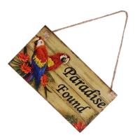 Placa De Madera Vintage Welcome to Paradise Con Cordón De Jute Para Decoración De Jardín Y Hogar Regalo De Viaje - details 3