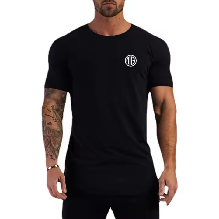 Camiseta Deportiva de Algodón para Hombres Manga Suelta, Impresión Fresca de Verano, Moda Fitness - 1