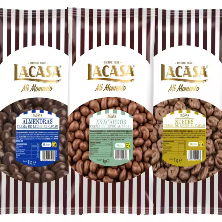 Lacasa Mi Momento pack 3kg bolas: Almendra con chocolate con leche ,Anacardo leche ,Nuez con chocolate con Leche - 1