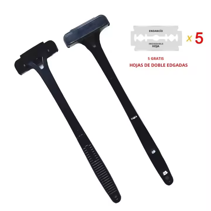 Afeitadora De Seguridad Con Mango Largo Plegable Para Cuerpo Trimmer De Pelos Epilador De Espalda Para Hombres Herramienta De Eliminación De Pelos Para Piernas Y Espalda - 1
