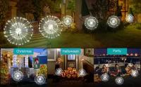 Luces De Fuegos Artificiales Solares Con Control Remoto 200LEDs Impermeables Para Jardín 8 Modos De Iluminación Decorativas - details 3