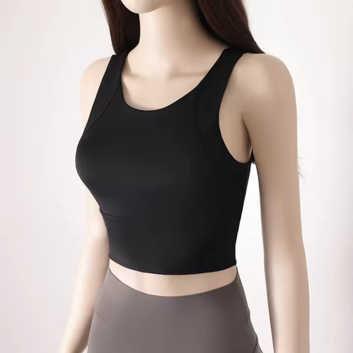 Sudadera Deportiva Para Mujer Con Almohadillas Fijas En El Pecho Ropa De Gimnasio Deportiva Para Mujeres Camiseta De Yoga Transpirable Nylon Spande - 1