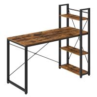 Escritorio con Estantes Ajustables a Derecha o Izquierda - Mesa de Ordenador para Oficina en Casa o Estudio, Fácil Montaje, Negro Ébano o Marrón Rústico, 137 cm de largo - details 0