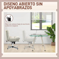 HOMCOM Silla de Escritorio sin Brazos Silla de Oficina con Altura Ajustable Función de Basculante Base Cruzada y Asiento Amplio Silla para Estudio Dormitorio Gris Claro - details 3