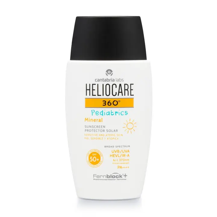 Cantabria Labs Heliocare Pediatrics 360 Mineral Muy Resistente al Agua Proteccion Sola5 Pediatrica SPF 50+ 50ml Para Piel Sensible y Atopica - 1