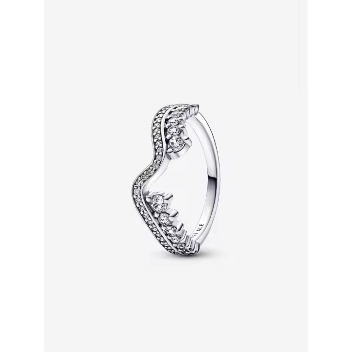 Pandora - Anillo de Onda asimétrica brillantemente-Plata de - 1
