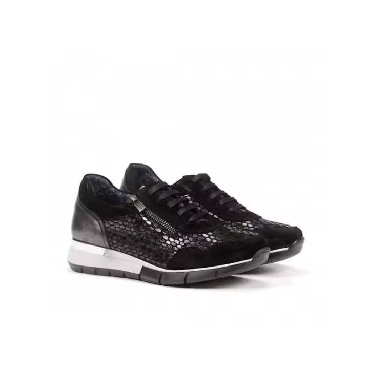 ZAPATO TIEMPO LIBRE COMBINADO Y CON CREMALLERA LATERA DE FLUCHOS - 1