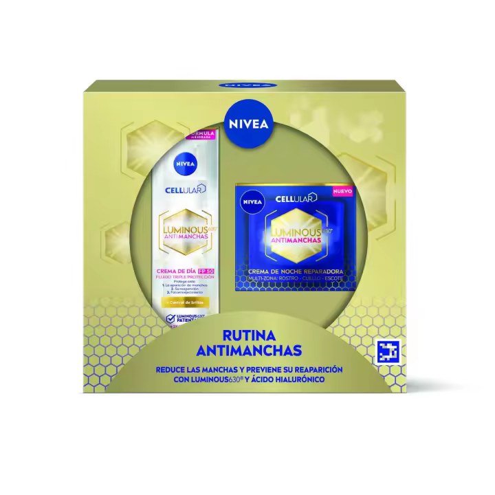 NIVEA Pack Luminous - Caja regalo con Crema de día FP50 y Crema de noche - Rutina antimanchas - 1