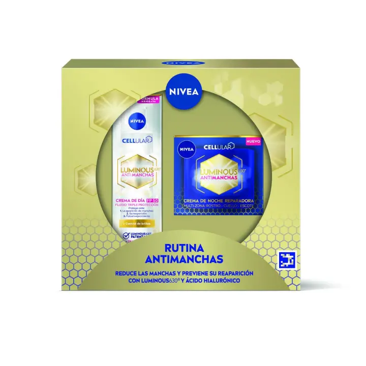 NIVEA Pack Luminous - Caja regalo con Crema de día FP50 y Crema de noche - Rutina antimanchas - 1