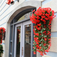 Vine De Rosas Para Colgar En La Pared Decoración Para Sala De Estar Flores De Seda Plásticas Artesanía De Flores Colgantes Plantas Creativas - details 6