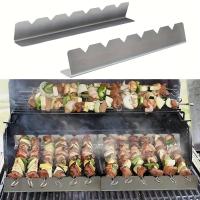 2pcs Soporte Para Kebab Universal Adecuado Para Barbacoa Herramientas De BBQ Para Cocina Patio Hogar Camping Metal Inoxidable - details 3