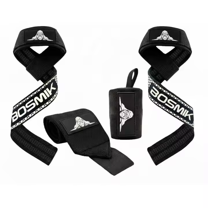 Bosmik Straps Gym Silicona - Muñequeras Gym - Set Correas Levantamiento de Pesas Muñequeras Crossfit - Powerlifting Straps - Regalo Gym - Hombres y Mujeres - 1
