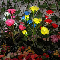 Lámparas Solares De Jardín Decorativas En Forma De Rosa Con 5 Cabezas Para Decoración De Patio Y Jardín Fuente De Energía Solar LED Incluida - details 6