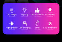 Lámpara De Lectura Para Techo De Coche LED Mini Toque Recargable Por USB Iluminación Interior Portátil Para Camper - details 1